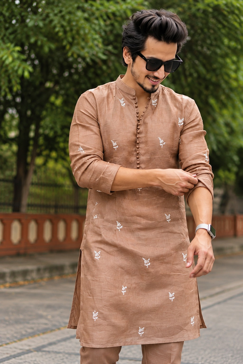 FAISU EMBROIDERY WORK KURTA SET FOR MEN