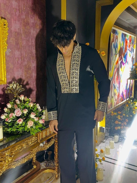 Black Maharaja Heritage Embroidered Designer