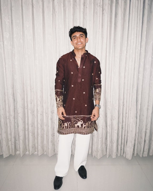 Maroon Royal Elephant Motif Handcrafted Designer