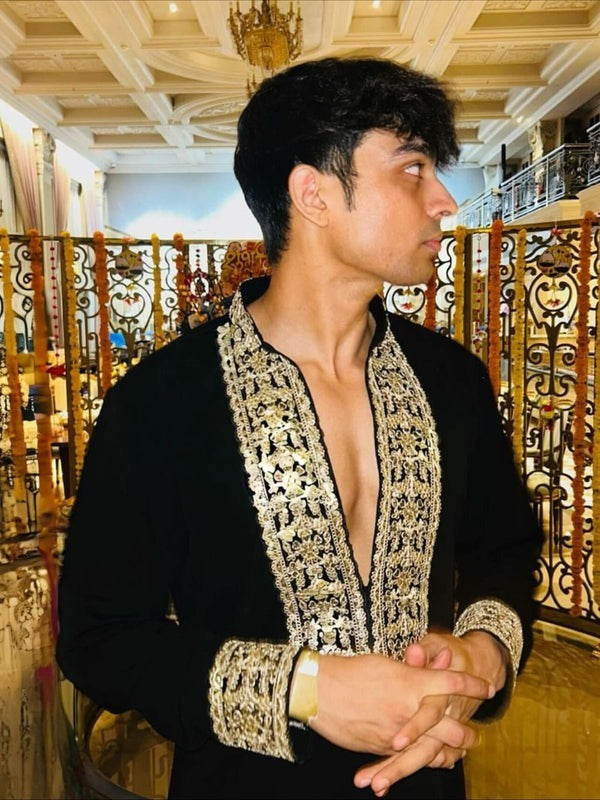 Black Maharaja Heritage Embroidered Designer