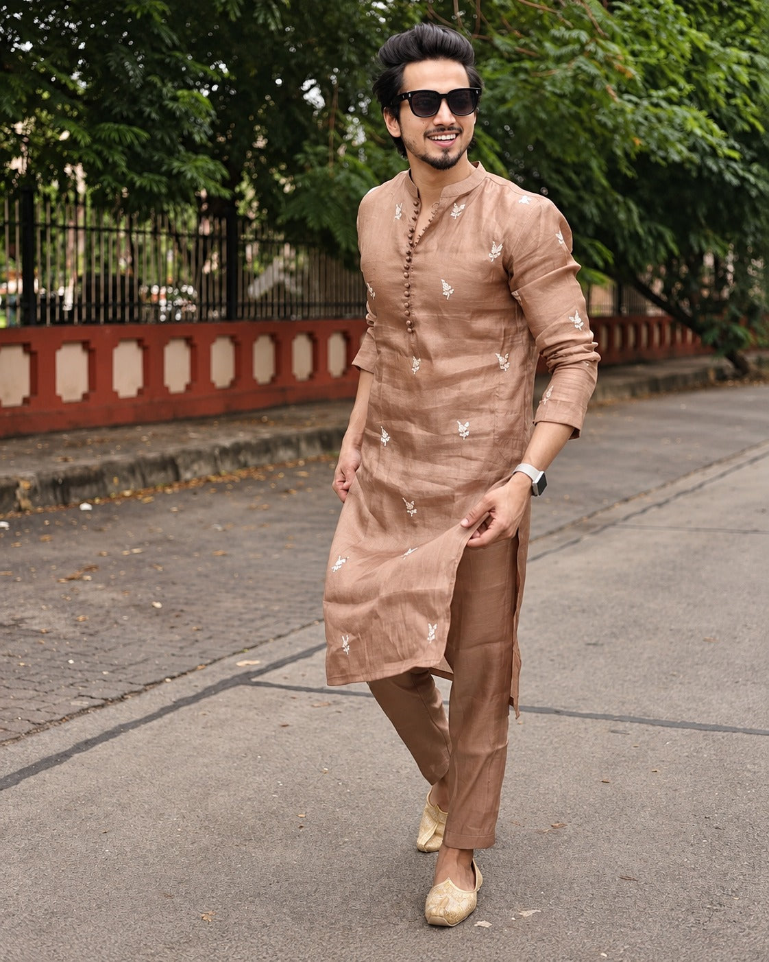 FAISU EMBROIDERY WORK KURTA SET FOR MEN