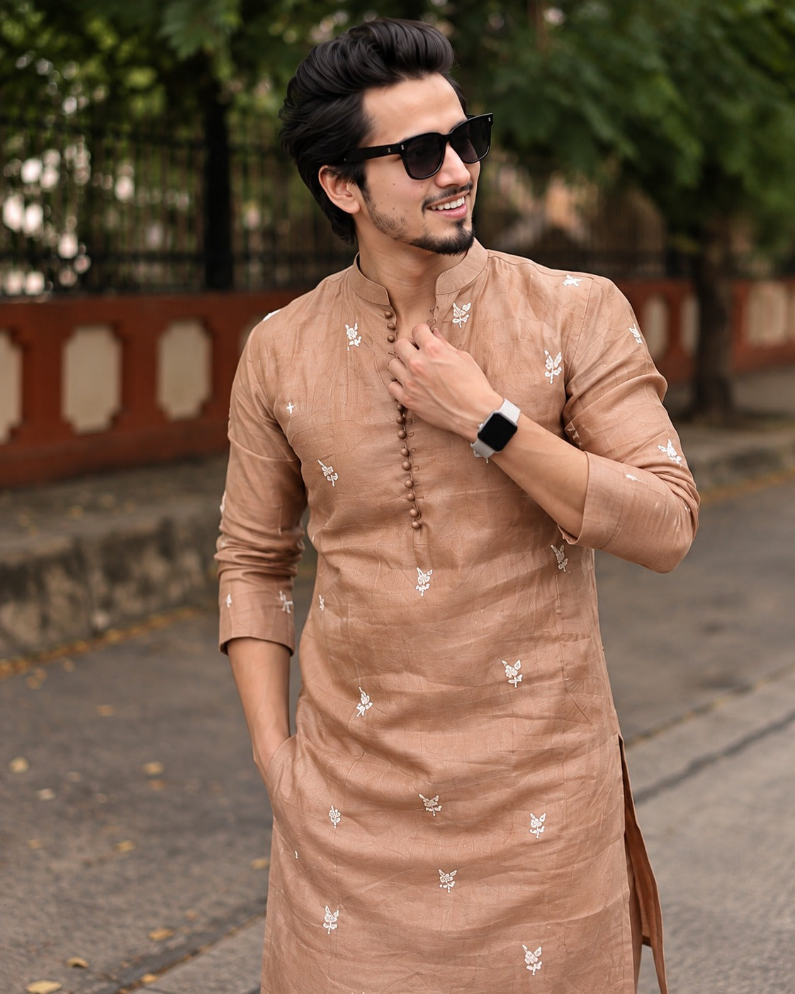 FAISU EMBROIDERY WORK KURTA SET FOR MEN