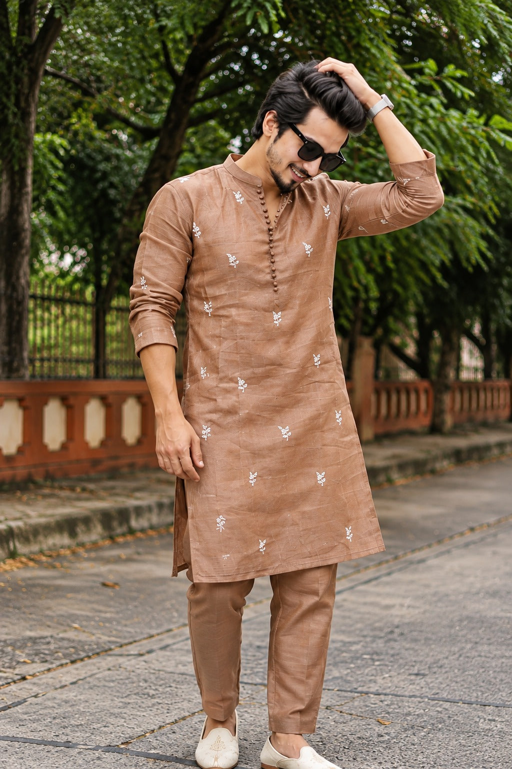 FAISU EMBROIDERY WORK KURTA SET FOR MEN