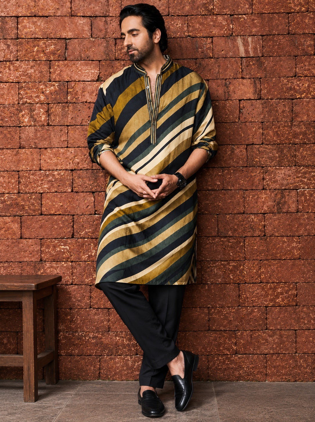 AK PRINTED KURTA WITH PAJAMA SET FOR MEN