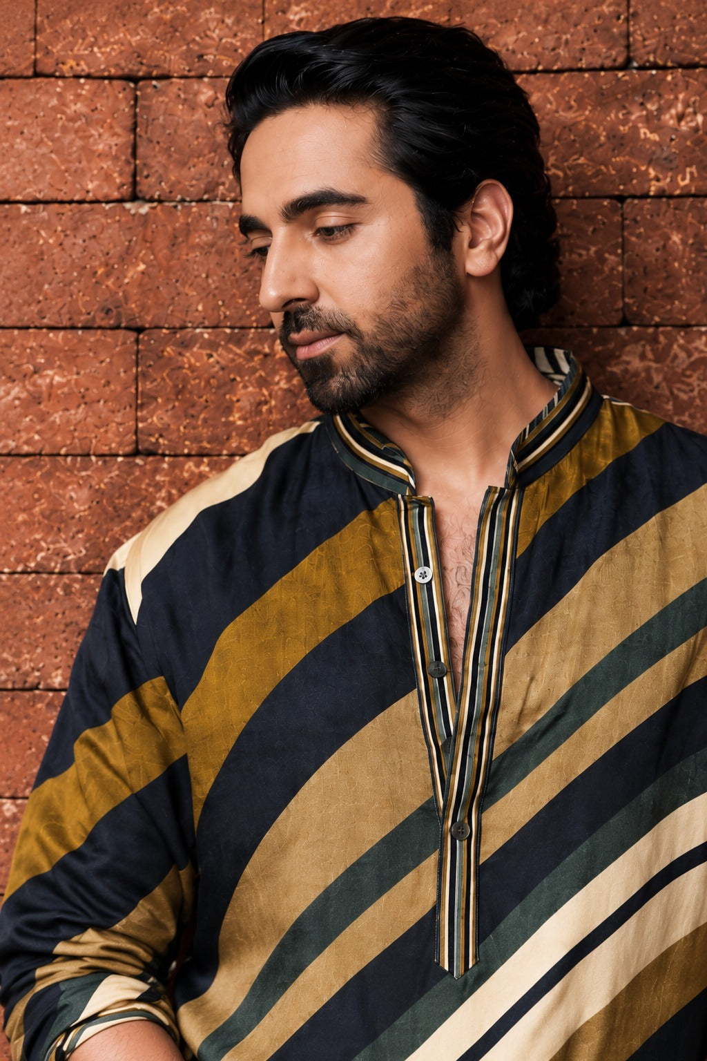 AK PRINTED KURTA WITH PAJAMA SET FOR MEN